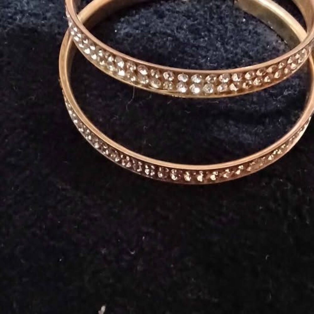 Gold-Toned Rhinestone Hoop Earrings